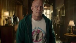 Taylor switf's cats on deadpool's tshirt in deadpool 2