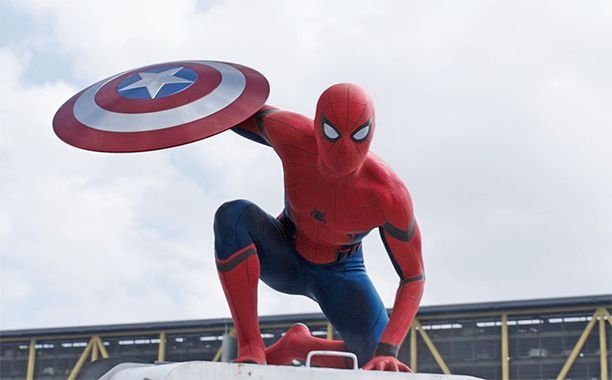 Sppiderman with captain's sheild mcu